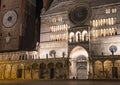 The cathedral of Santa Maria Assunta and Torrazzo at night, Cremona Royalty Free Stock Photo