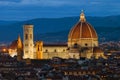 Cathedral of Santa Maria del Fiore close up in September twilight. Florence, Italy Royalty Free Stock Photo