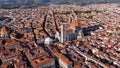 Cathedral of Santa Maria del Fiore drone view in Florence, Italy Royalty Free Stock Photo