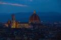 Florence, Italy - September 08, 2017: Cathedral of Santa Maria del Fiore Duomo at night. Royalty Free Stock Photo