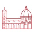 Cathedral of Santa Maria del Fiore Florence Italy line art