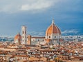 Cathedral of Santa Maria del Fiore in Florence . The view from the viewpoint. Royalty Free Stock Photo