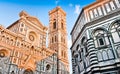 Cathedral Santa Maria Del Fiore with Giotto's Campanile and Baptistery at sunset in Florence, Tuscany, Italy Royalty Free Stock Photo