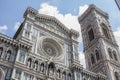 Cathedral of Santa Maria del Fiore and kampanilla Giotto in Florence Royalty Free Stock Photo