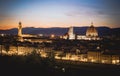 Cathedral of Santa Maria del Fiore at night in Florence, Italy Royalty Free Stock Photo