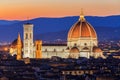 Cathedral Santa Maria del Fiore at sunset. Florence. Italy Royalty Free Stock Photo