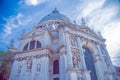 Cathedral of Santa Maria della salute in Venice, close-up against the blue sky Royalty Free Stock Photo