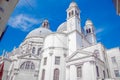 Cathedral of Santa Maria della salute in Venice, close-up against the blue sky Royalty Free Stock Photo