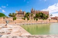 Cathedral of Santa Maria of Palma La Seu and Royal Palace of La Almudaina, Palma de Mallorca, Balearic islands, Spain Royalty Free Stock Photo