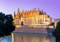 Cathedral of Santa Maria of Palma La Seu at sunset, Palma de Mallorca, Spain Royalty Free Stock Photo