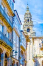 Cathedral of Santiago de Compostela, Spain, colorful illustration