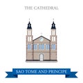 The Cathedral in Sao Tome and Principe. Flat vecto