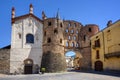 The Cathedral and Savoy Gate in Susa, Susa Valley, Italy Royalty Free Stock Photo