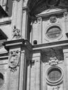 cathedral sculptures in black and white Royalty Free Stock Photo
