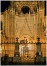 Cathedral Seville and La Giralda at night. Seville, Spain Royalty Free Stock Photo