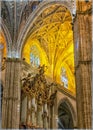 Cathedral of Seville, Spain. Interior and details. Royalty Free Stock Photo