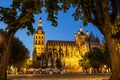 The cathedral Sint Jan in Den Bosch at night with lamps shining on it Royalty Free Stock Photo