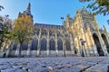 The cathedral Sint Jan in Den Bosch at night with lamps shining on it Royalty Free Stock Photo