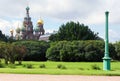 Field of Mars Park and Spilled Blood Cathedral in St. Petersburg, Russia