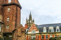 Cathedral spire of St Nicholas church in centre of Newcastle Royalty Free Stock Photo