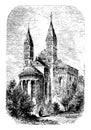 The Cathedral at Spires stalk of grass vintage engraving