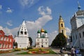 Cathedral Square with Assumption Cathedral and Sacred-Troitsk New Golutvin monastery in Kolomna city, Russia