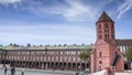 Cathedral Square with DÃÂ¶mÃÂ¶tÃÂ¶r Tower at the Votive Church and Cathedral of Our Lady of Hungary, Dom in Szeged