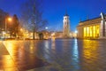 Cathedral Square in the evening, Vilnius. Royalty Free Stock Photo