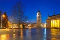 Cathedral Square in the evening, Vilnius. Royalty Free Stock Photo