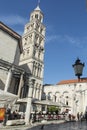 The Cathedral of St.Duje with the bell tower in Split, Croatia Royalty Free Stock Photo