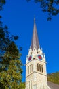 Cathedral of St. Florin 1874  in Vaduz, Liechtenstein Royalty Free Stock Photo