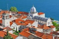 The Cathedral of St. James is a triple nave basilica with three apses and a dome in the city of Sibenik, Croatia Royalty Free Stock Photo