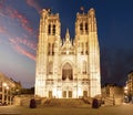 Cathedral of St. Michael and St. Gudula is a Roman Catholic church on the Treurenberg Hill in Brussels, Belgium Royalty Free Stock Photo