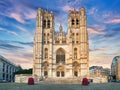 Cathedral of St. Michael and St. Gudula is a Roman Catholic church on the Treurenberg Hill in Brussels, Belgium. Royalty Free Stock Photo