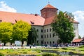 Cathedral of St Stanislaw and St Vaclav and royal castle on the Wawel Hill, Krakow, Poland on sunny afternoon