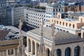 Cathedral statue and view of Milan cityscape Royalty Free Stock Photo