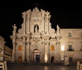 The Cathedral of Syracuse by night Royalty Free Stock Photo