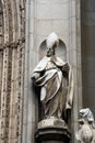 Cathedral of Toledo. Architecture and art gothic in Spain. Sculputures in the exterior facade.