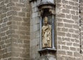 Cathedral of Toledo. Architecture and art gothic in Spain. Sculputures in the exterior facade.