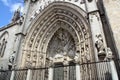 Cathedral of Toledo. Architecture and art gothic in Spain. Tympanum of the door of the lyons.