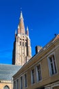 Cathedral tower in Bruges, Belguim Royalty Free Stock Photo