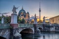 The Cathedral, the TV Tower and the Schlossbruecke at dawn