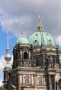 Cathedral and tyhe TV Tower in background in Berlin Germany Royalty Free Stock Photo