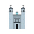 Cathedral in Valladolid, Mexico icon, flat style