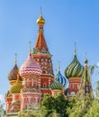 Cathedral of Vasily the Blessed (Saint Basil\'s Cathedral) domes on Red Square, Moscow, Russia Royalty Free Stock Photo