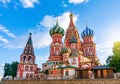 Cathedral of Vasily the Blessed Saint Basil`s Cathedral on Red Square at sunset, Moscow, Russia Royalty Free Stock Photo