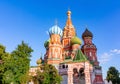 Cathedral of Vasily the Blessed Saint Basil`s Cathedral on Red Square at sunset, Moscow, Russia Royalty Free Stock Photo