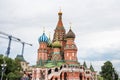 The Cathedral of Vasily the Blessed, or Saint Basil`s Cathedral, a church in Red Square in Moscow, Russia and regarded as a symbo Royalty Free Stock Photo
