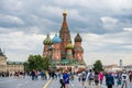 The Cathedral of Vasily the Blessed, or Saint Basil`s Cathedral, a church in Red Square in Moscow, Russia and regarded as a symbo Royalty Free Stock Photo