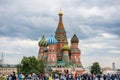 The Cathedral of Vasily the Blessed, or Saint Basil`s Cathedral, a church in Red Square in Moscow, Russia Royalty Free Stock Photo